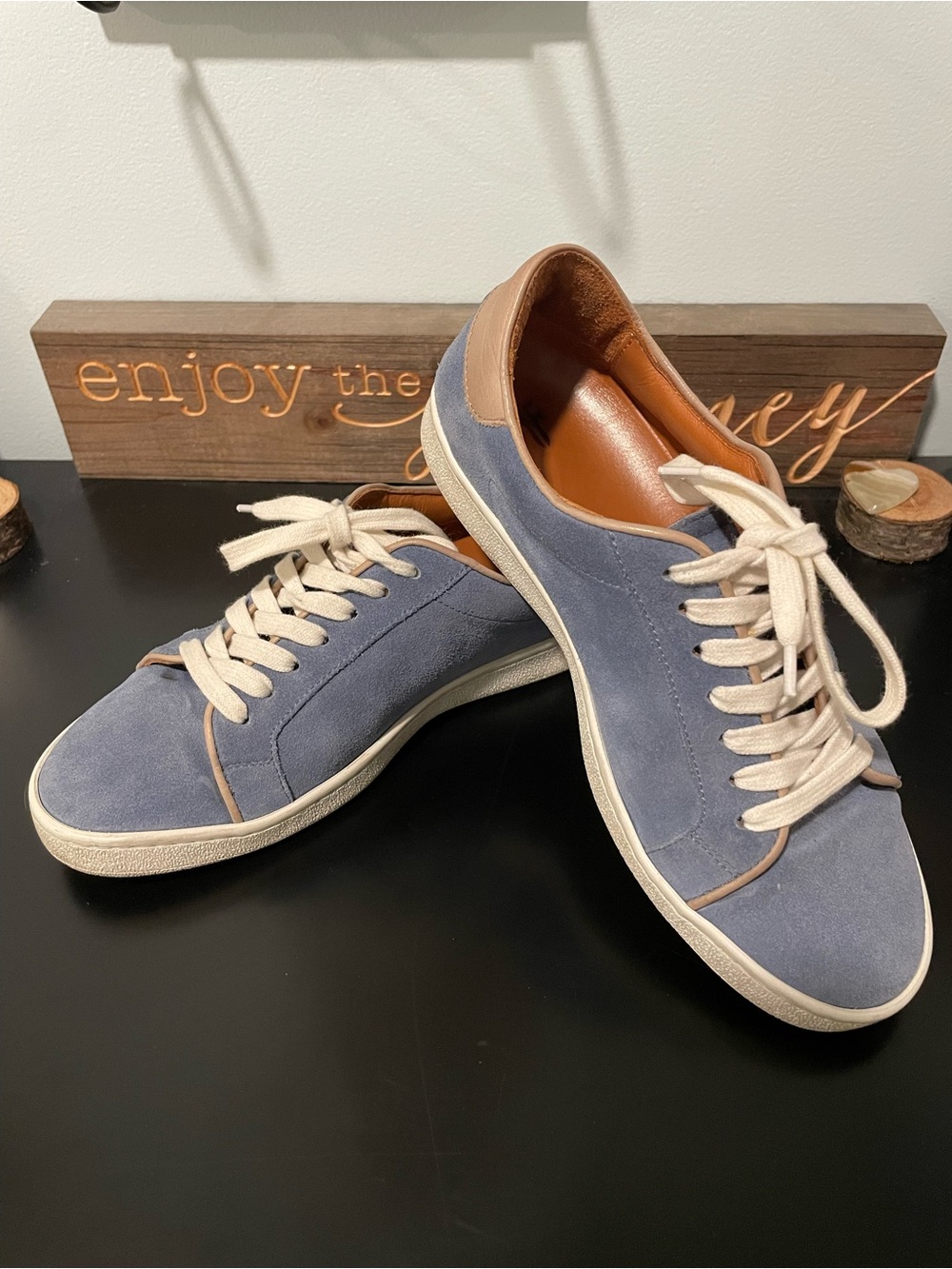 Frye blue suede sneakers size 7 made in Italy